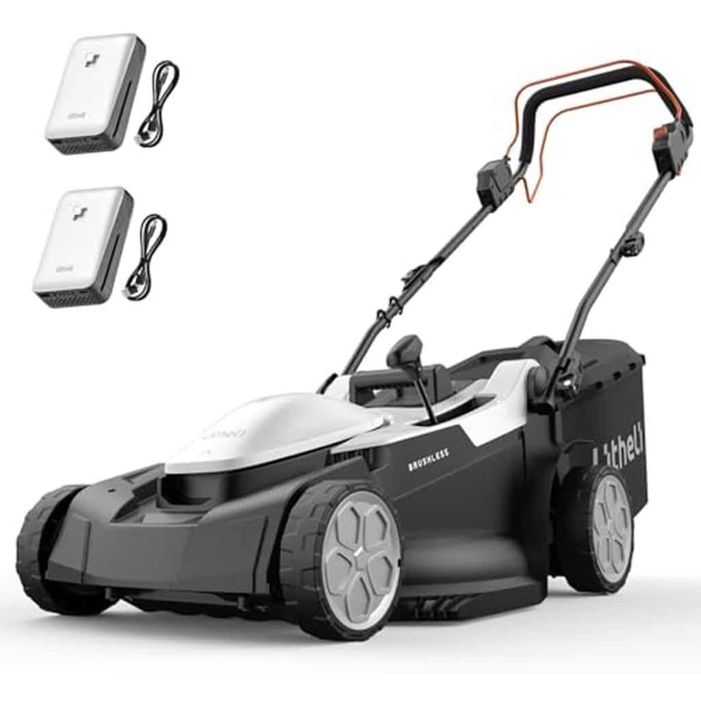 Test : tondeuse autoportée Litheli sans fil 43cm avec batteries 2x 20V