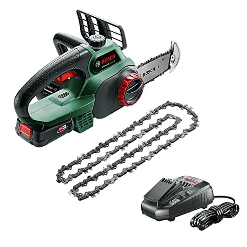 Test : bosch tronçonneuse sans fil Universal Chain 18, puissance et praticité