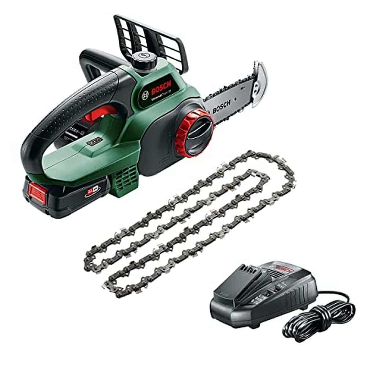 Test : bosch tronçonneuse sans fil Universal Chain 18, puissance et praticité